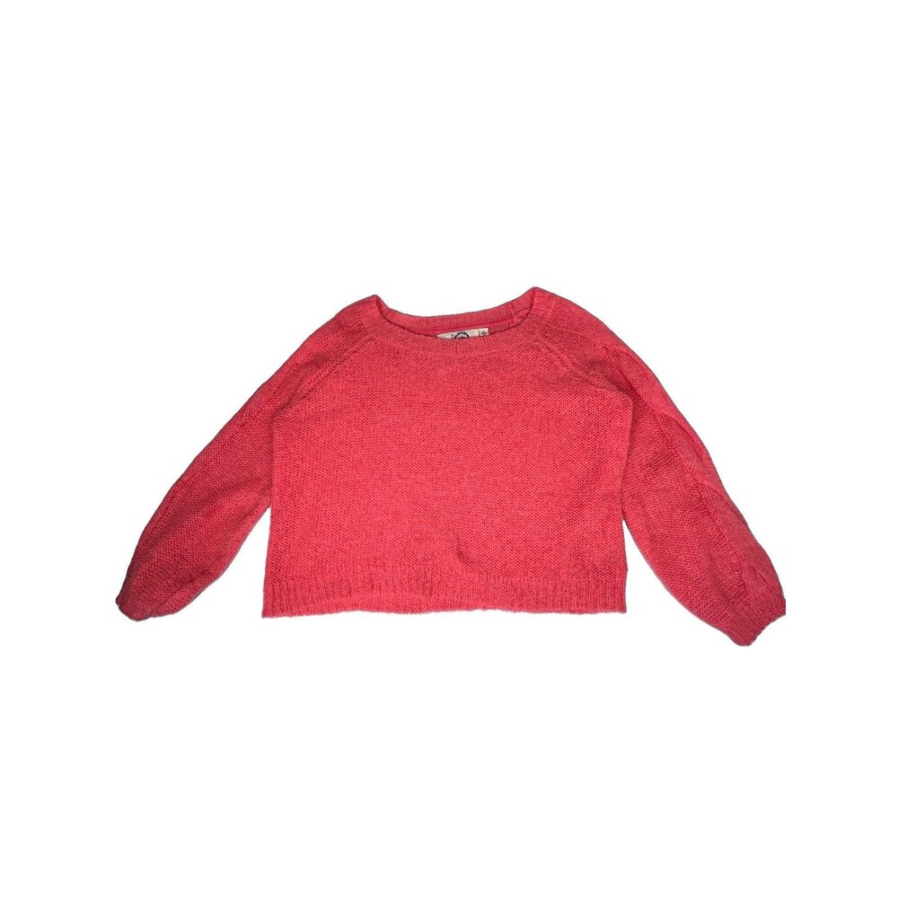 Anthropologie Homeward Pink Alpaca Blend cable Balloon Cable knit Sleeve Sz S